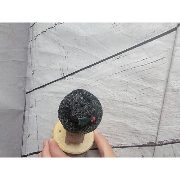 Wood Slice Handmade Rustic Snowman Hat Shelf Sitter Countrycore Farmhouse New - Picture 3 of 6